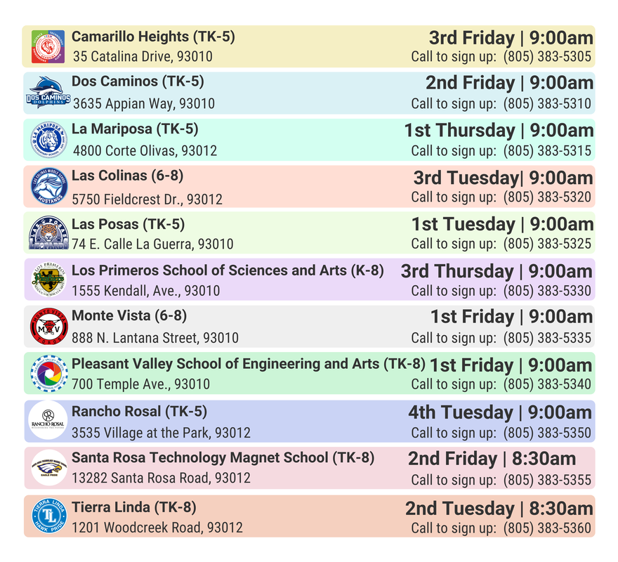 School Tour Schedule Graphic